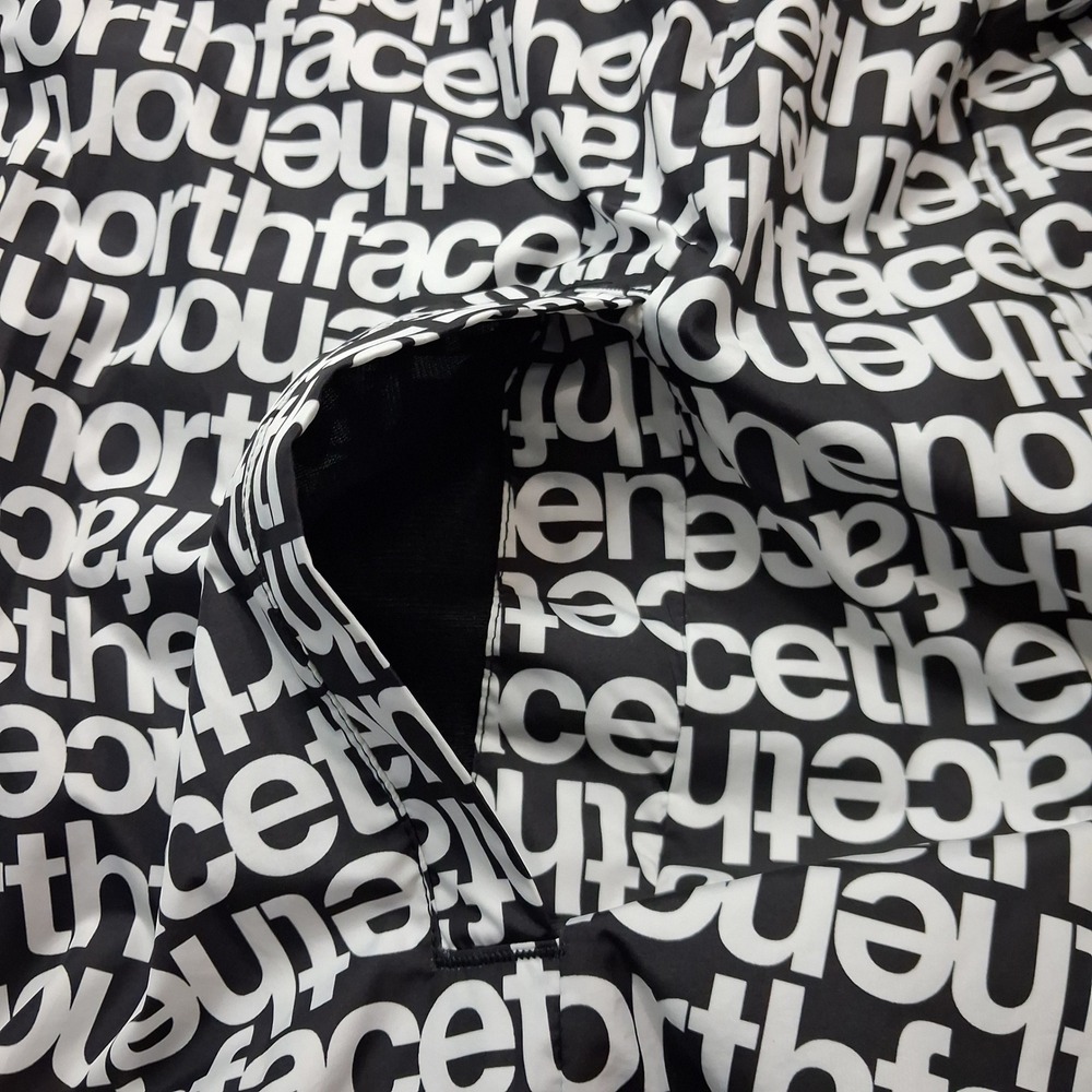 The North Face Mens Windwall Jacket Black White All Over Logo Print Large L - Picture 15 of 16